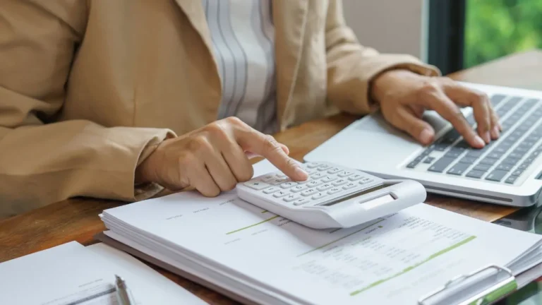 QuickBooks accountant desk with bank reconciliations tools by canva ai